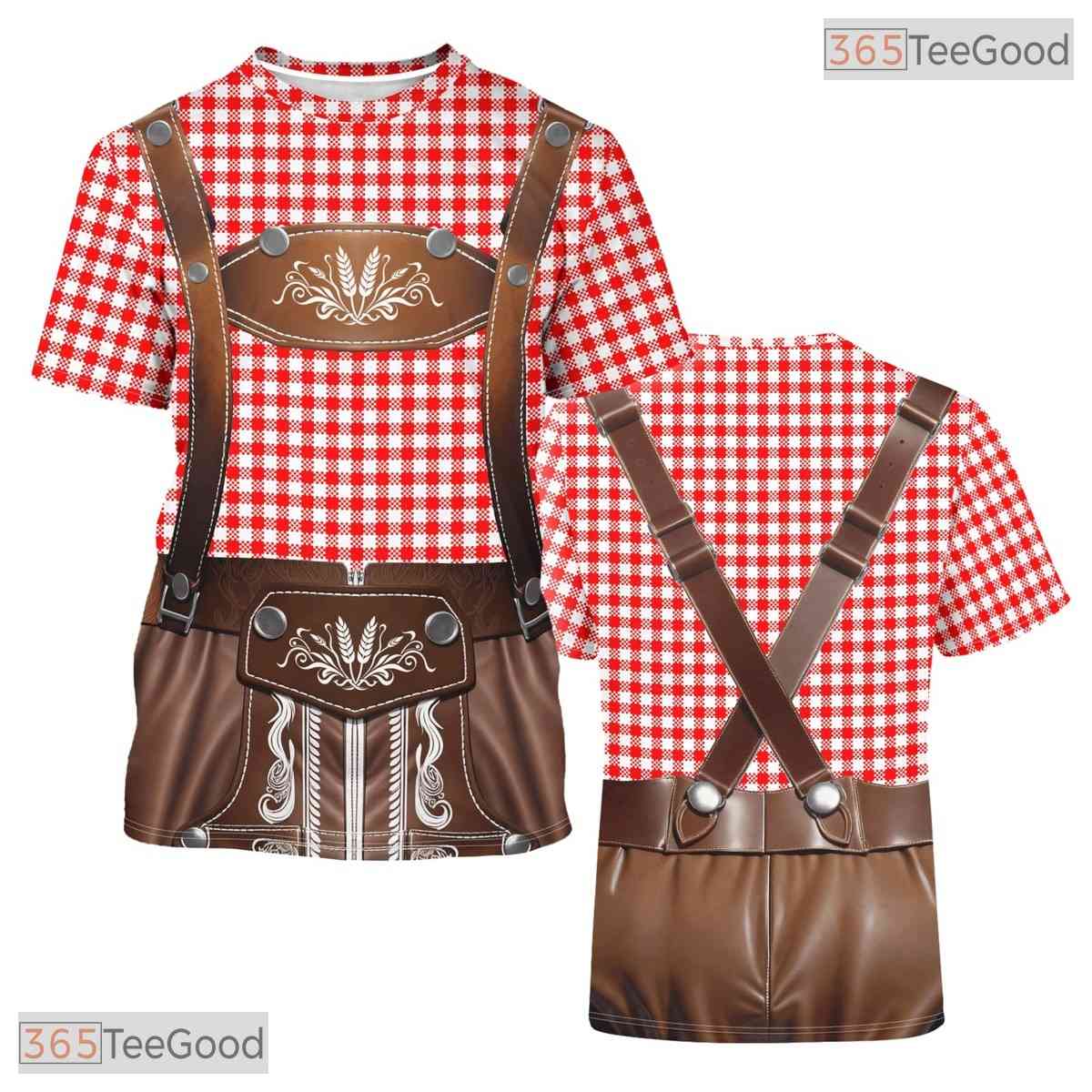 Red Oktoberfest Beer Novelty Costume Graphic 3D Printed Casual Unisex Tee Shirt