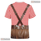 Red Oktoberfest Beer Novelty Costume Graphic 3D Printed Casual Unisex Tee Shirt