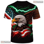 Red Star Stripe American USA Flag Patriot Eagle 3D Graphic Casual Unisex Tee
