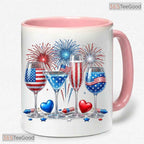 Red White Blue American Flag Patriotic 250th Anniversary 4th Of July Ceramic Accent Mug