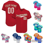 Red & Black Custom Baseball Jersey Button Down Personalized Unisex Team Sports Tee