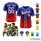 Red & Blue Baseball Jersey Tee for Men & Women - Design Your Stitched & Printed Look