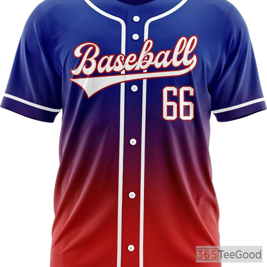 Red & Blue Baseball Jersey Tee for Men & Women - Design Your Stitched & Printed Look
