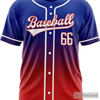 Red & Blue Baseball Jersey Tee for Men & Women - Design Your Stitched & Printed Look