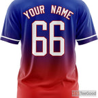 Red & Blue Baseball Jersey Tee for Men & Women - Design Your Stitched & Printed Look