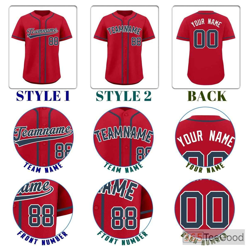 Red & Blue Baseball Jersey Tee for Men & Women - Ideal for custom team uniforms