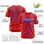 Red & Blue Baseball Jersey Tee for Men & Women – Customize Your Team Look