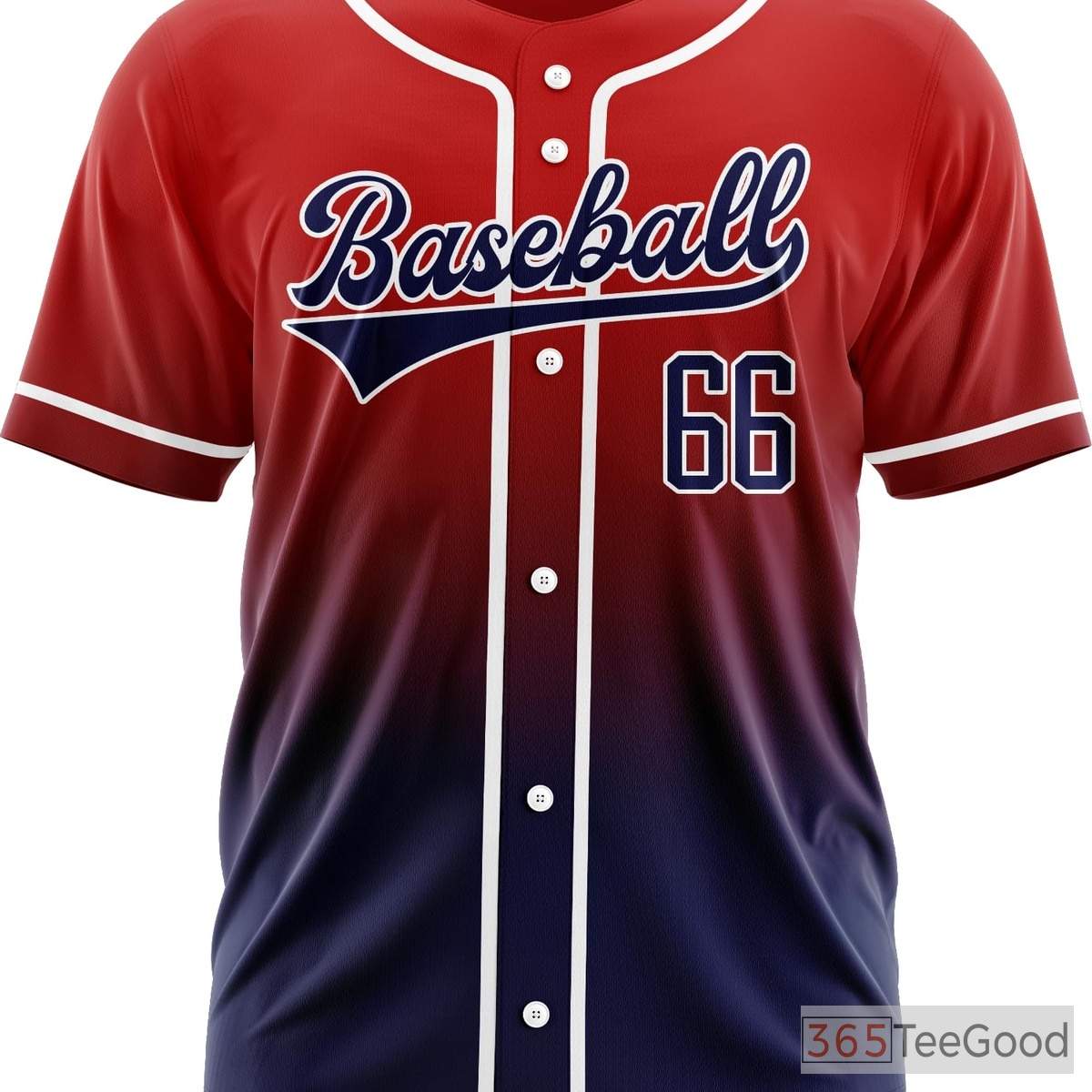 Red & Blue Custom Baseball Jersey Tee for Men & Women - Stitched & Printed Personalization
