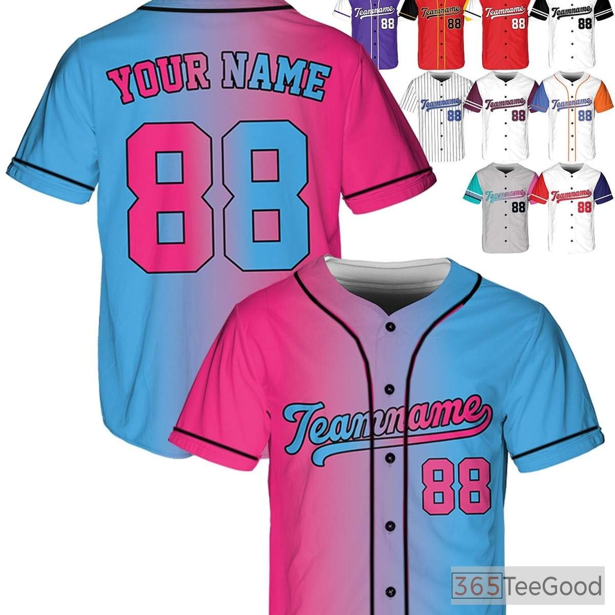 Red & Gray Baseball Jersey Tee - Personalized with Your Name, Number, or Logo