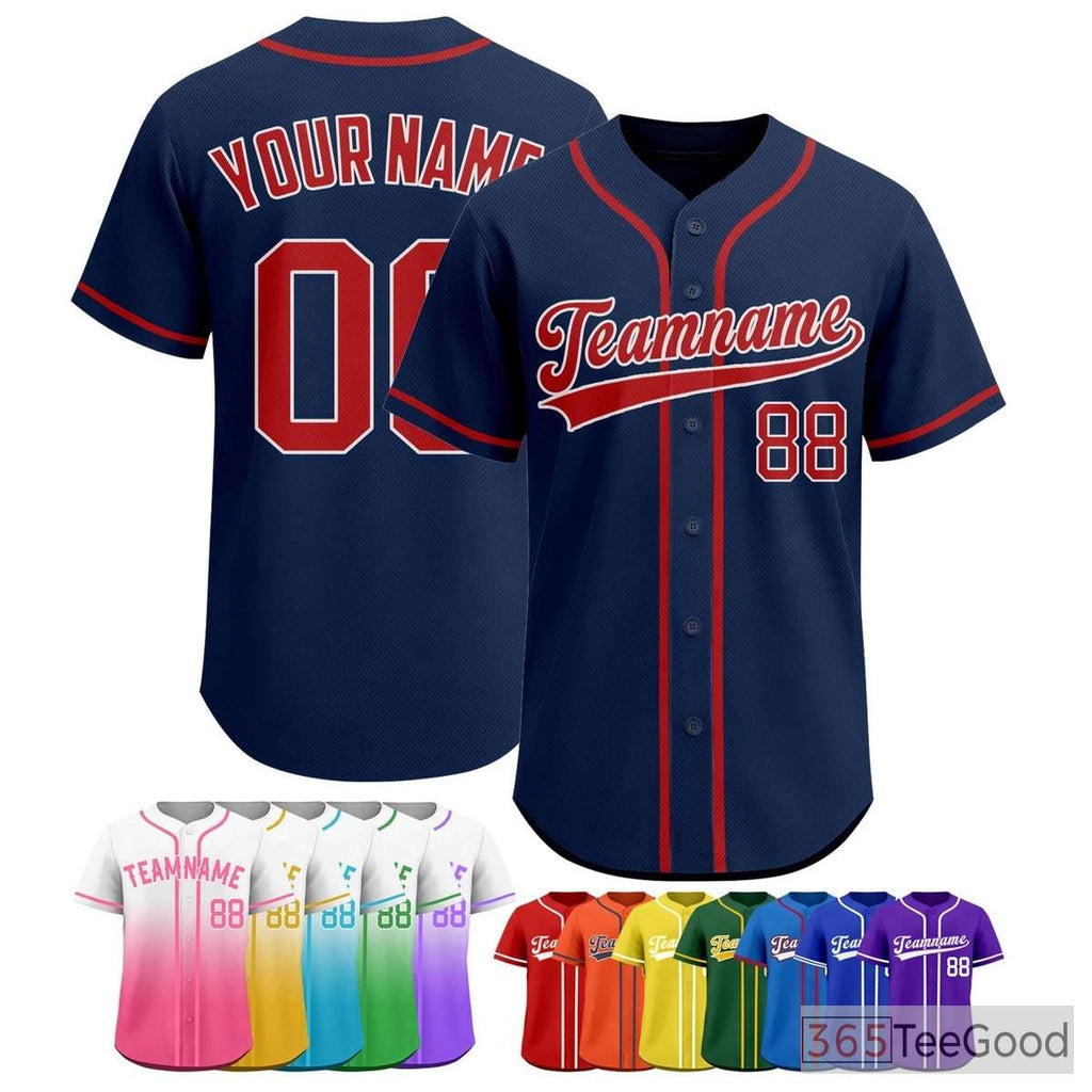 Red & Navy Baseball Jersey Tee for Men & Women - Your blank slate for custom apparel