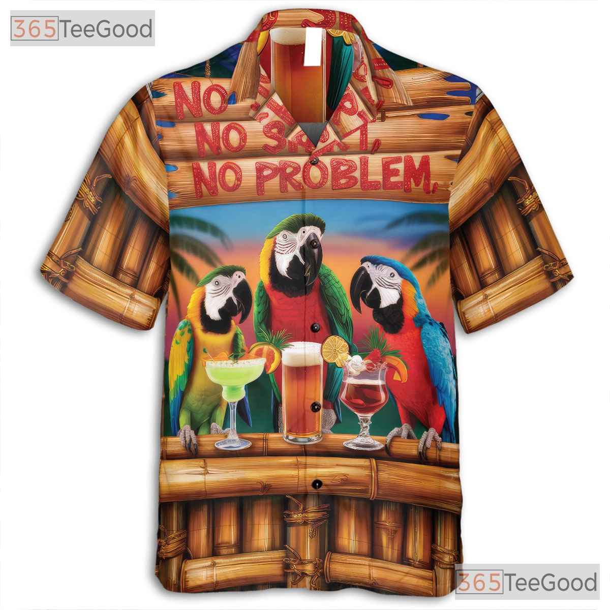 Relaxed Island Vibes Tropical Parrot Hawaiian Shirt Unisex Beach Party Top