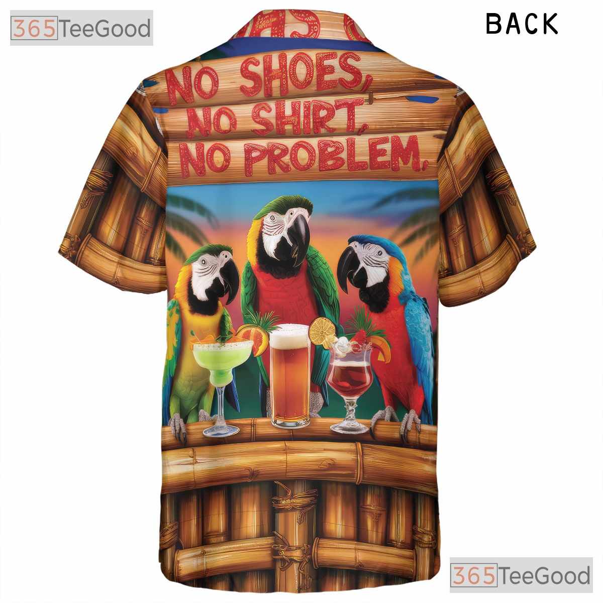 Relaxed Island Vibes Tropical Parrot Hawaiian Shirt Unisex Beach Party Top