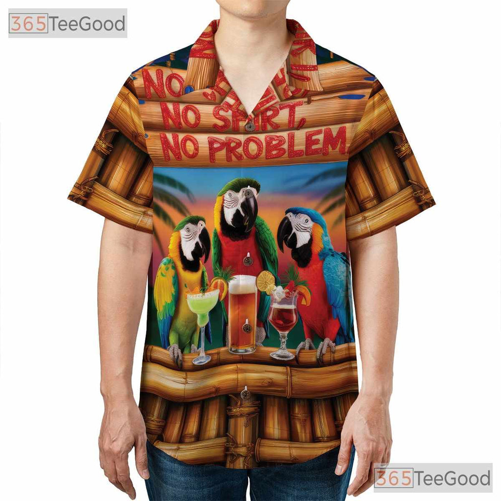 Relaxed Island Vibes Tropical Parrot Hawaiian Shirt Unisex Beach Party Top