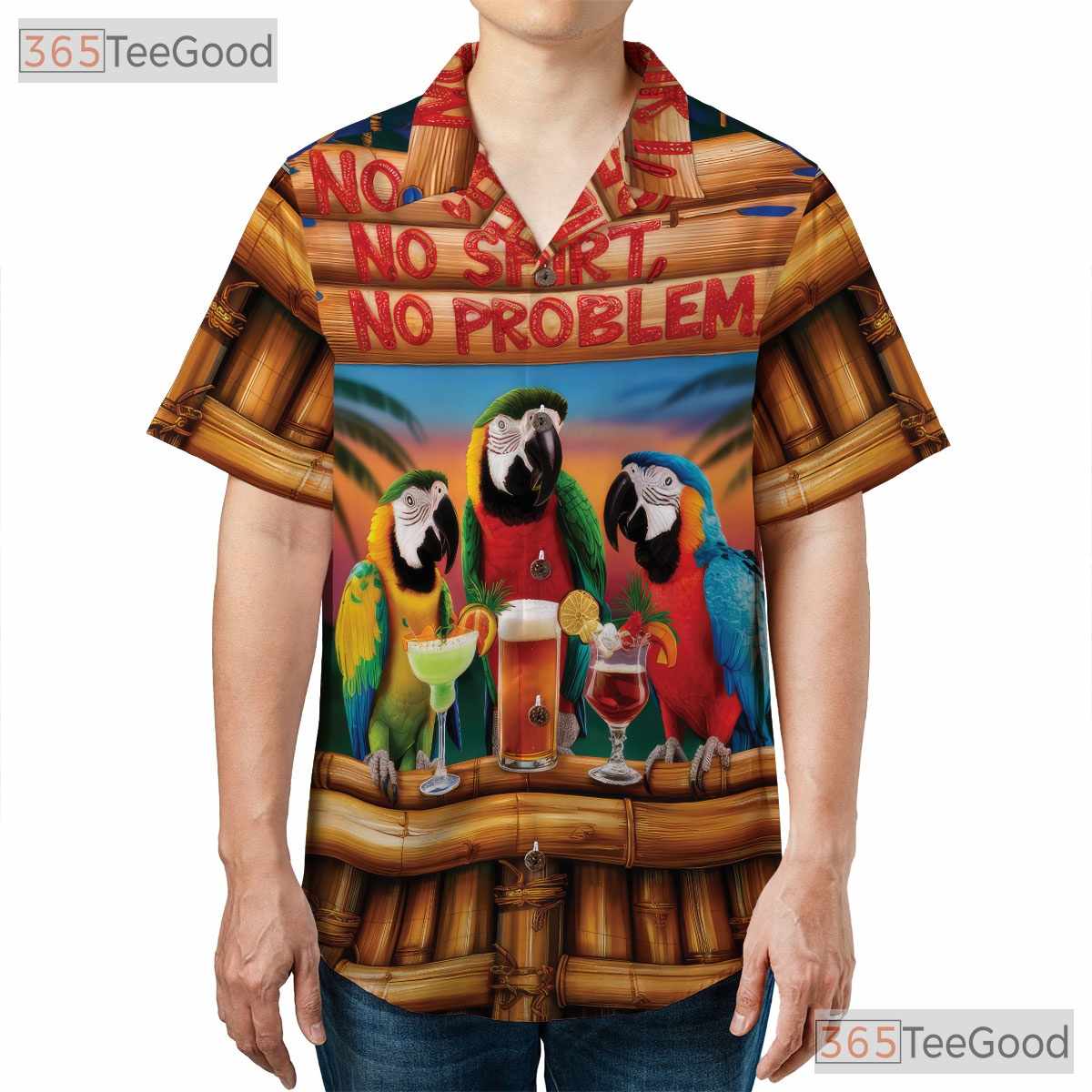 Relaxed Island Vibes Tropical Parrot Hawaiian Shirt Unisex Beach Party Top