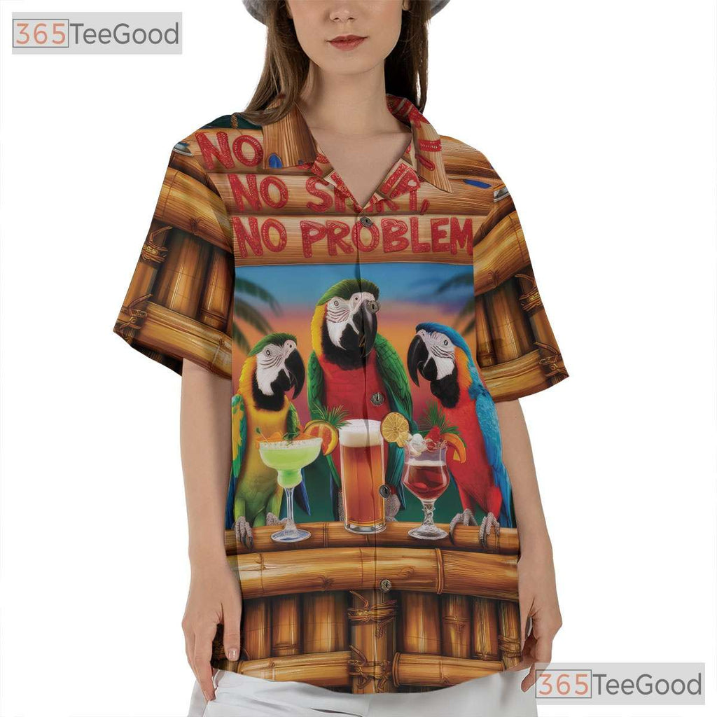 Relaxed Island Vibes Tropical Parrot Hawaiian Shirt Unisex Beach Party Top