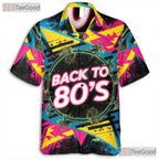 Retro 80s Neon Hawaiian Shirt Unisex Style for Festival Vacation or Beach