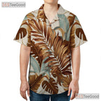 Retro Botanical White Tropical Leaf Summer Aloha Hawaiian Shirt Men Women Top