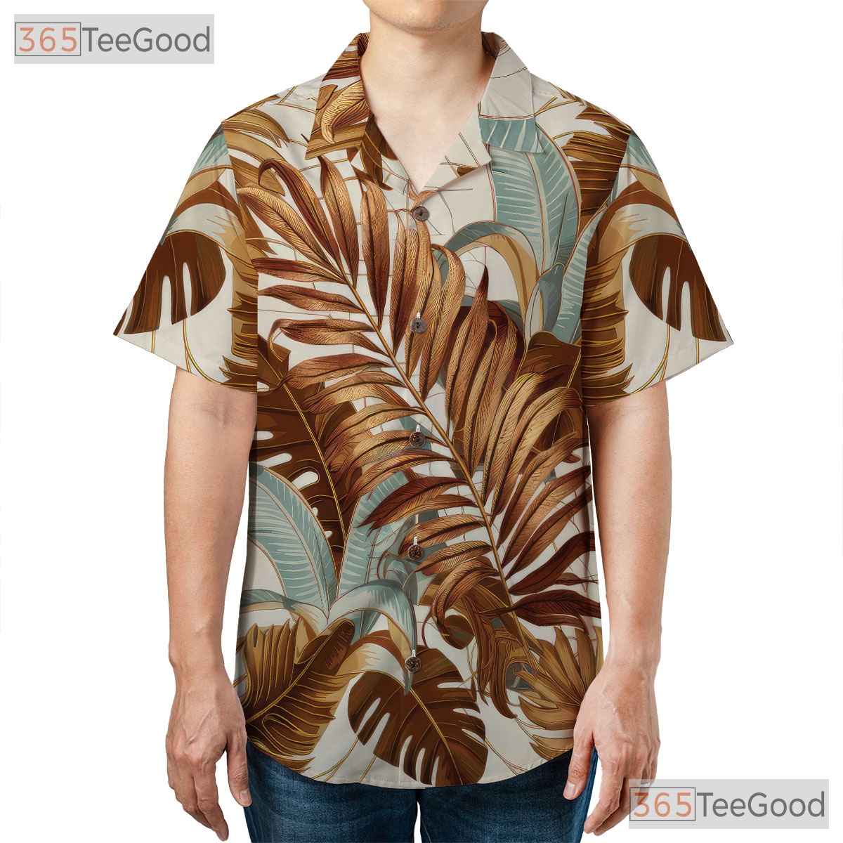 Retro Botanical White Tropical Leaf Summer Aloha Hawaiian Shirt Men Women Top