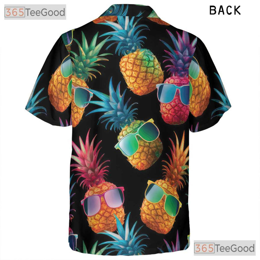 Retro Neon Pineapple Funky Tropical Aloha Party Hawaiian Tee Unisex Outfit Top