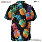 Retro Neon Pineapple Funky Tropical Aloha Party Hawaiian Tee Unisex Outfit Top