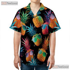 Retro Neon Pineapple Funky Tropical Aloha Party Hawaiian Tee Unisex Outfit Top