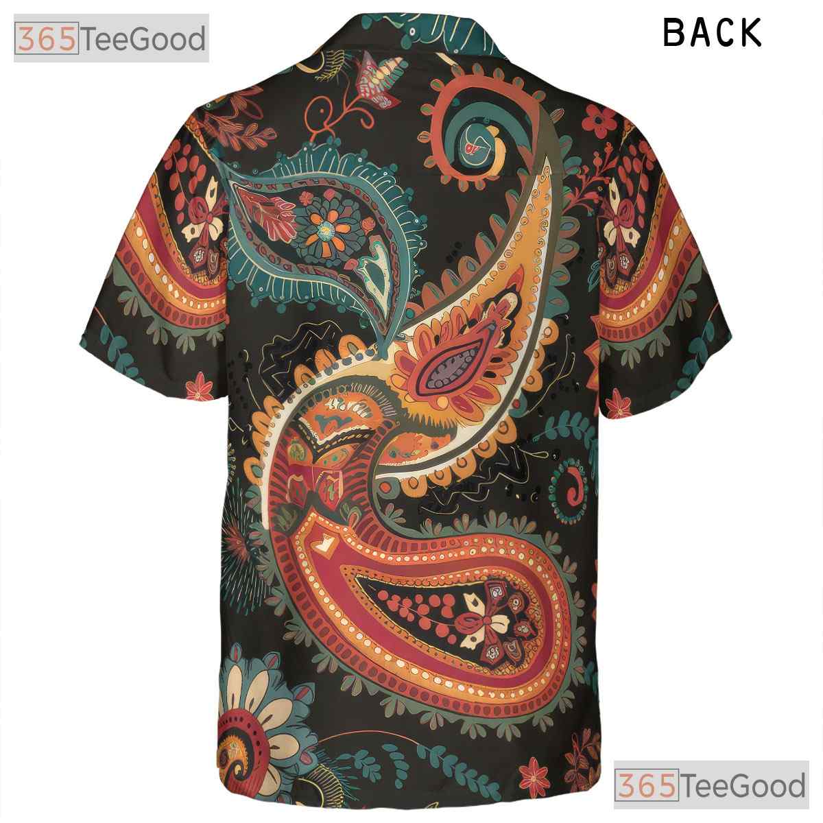 Retro Paisley Hawaiian Shirt - Unisex Unique Boho Floral Print Aloha Tee