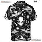 Retro Sci-Fi Alien Space Pattern Hawaiian Shirt Unisex Spaceship Summer Outfit