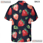 Retro Strawberry Fruit Pattern Hawaiian Shirt Men Women Summer Festival Top