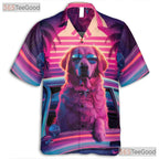 Retro Sunset Beach Vibes Golden Retriever Hawaiian Tee Unisex Summer Outfit