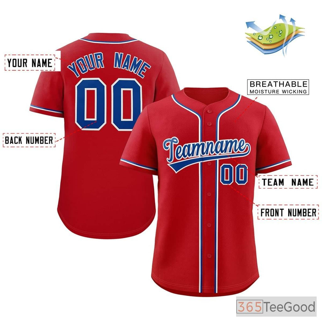 Royal Blue and White Baseball Jersey Tee for Men & Women - A classic look for daily wear