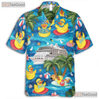 Rubber Duck Cruise Print Hawaiian Shirt - Men's Tropical Vibe Aloha Tee