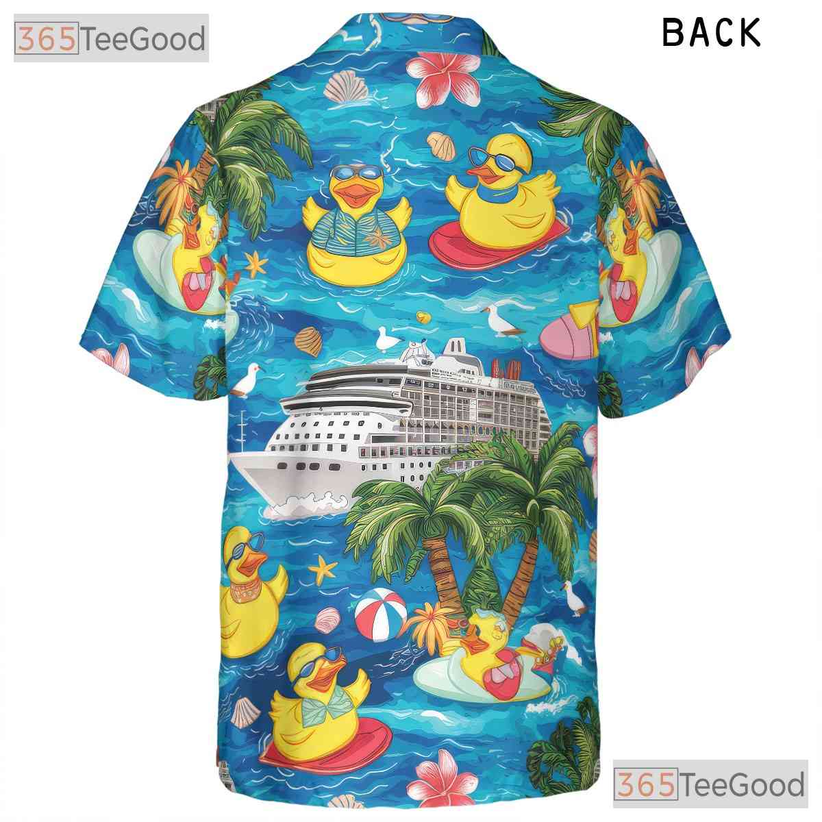 Rubber Duck Cruise Print Hawaiian Shirt - Men's Tropical Vibe Aloha Tee