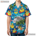 Rubber Duck Cruise Print Hawaiian Shirt - Men's Tropical Vibe Aloha Tee