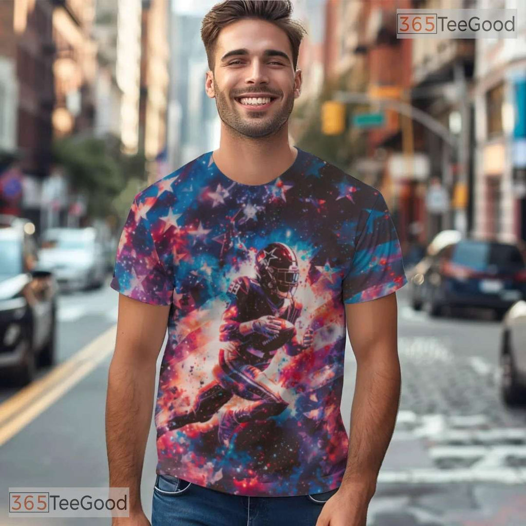 Dynamic Rugby Sports Graphic Art 3D Pattern Printed Casual Unisex Tee Shirt Tops