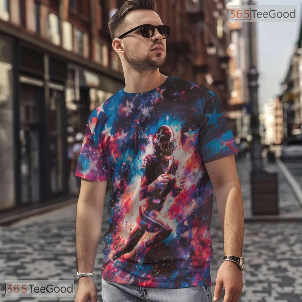 Dynamic Rugby Sports Graphic Art 3D Pattern Printed Casual Unisex Tee Shirt Tops
