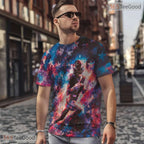 Dynamic Rugby Sports Graphic Art 3D Pattern Printed Casual Unisex Tee Shirt Tops