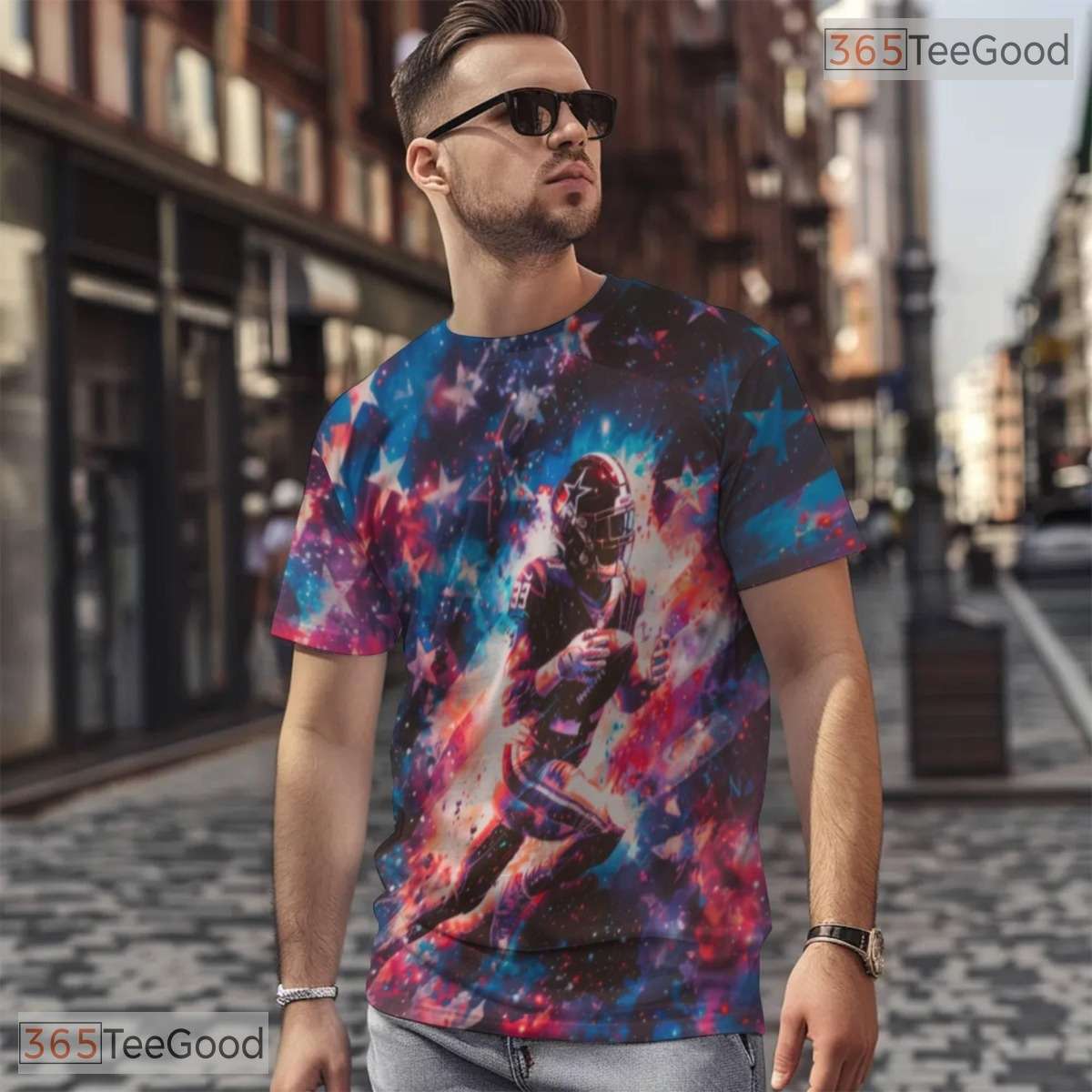 Dynamic Rugby Sports Graphic Art 3D Pattern Printed Casual Unisex Tee Shirt Tops