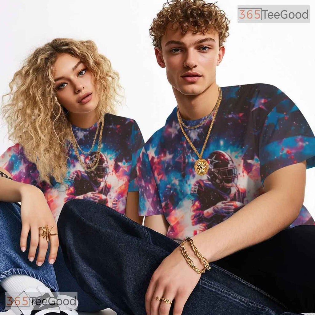 Dynamic Rugby Sports Graphic Art 3D Pattern Printed Casual Unisex Tee Shirt Tops