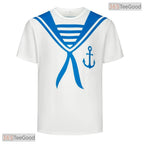 White Sailor Uniform Anchor Costume Novelty 3D Printed Casual Unisex Tee Shirt Tops