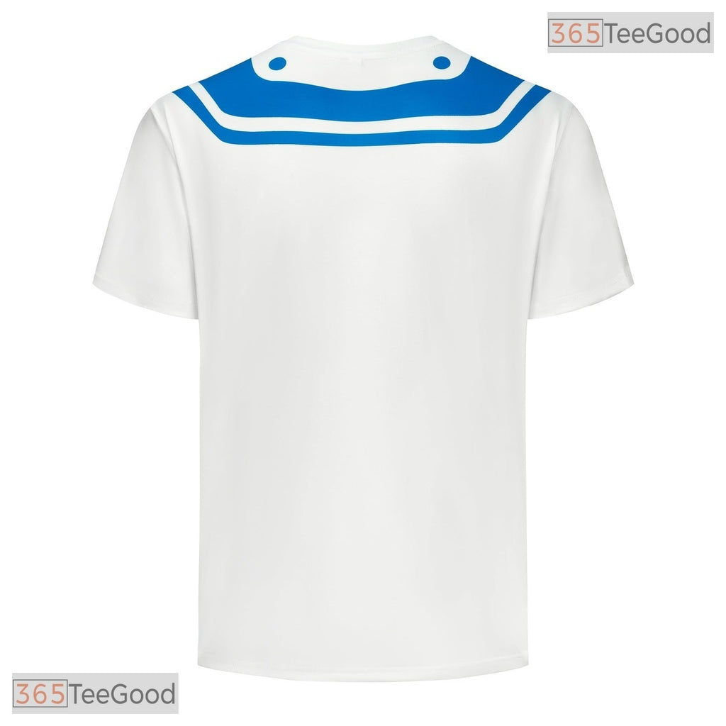 White Sailor Uniform Anchor Costume Novelty 3D Printed Casual Unisex Tee Shirt Tops