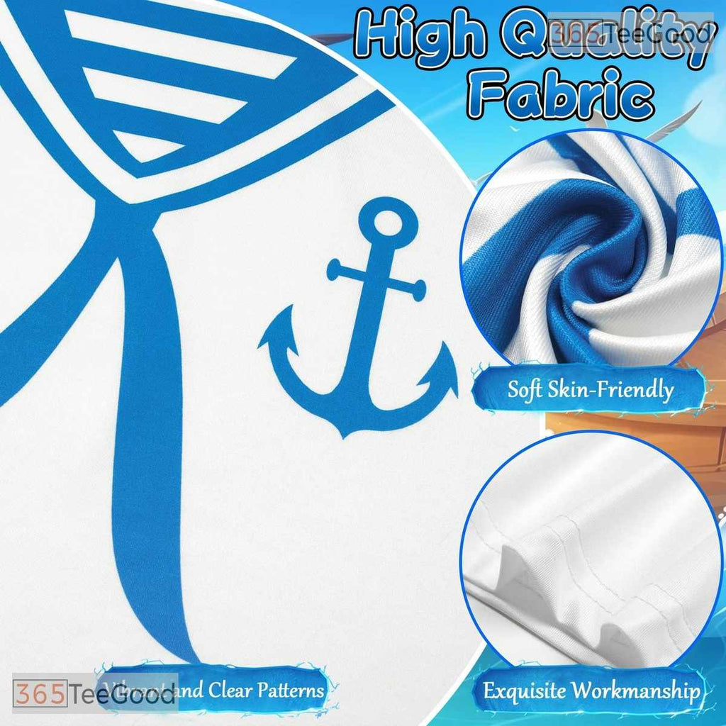 White Sailor Uniform Anchor Costume Novelty 3D Printed Casual Unisex Tee Shirt Tops