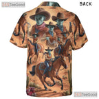 Sci-Fi Alien Cowboy Hawaiian Shirt for Men - Western Desert Party Outfit