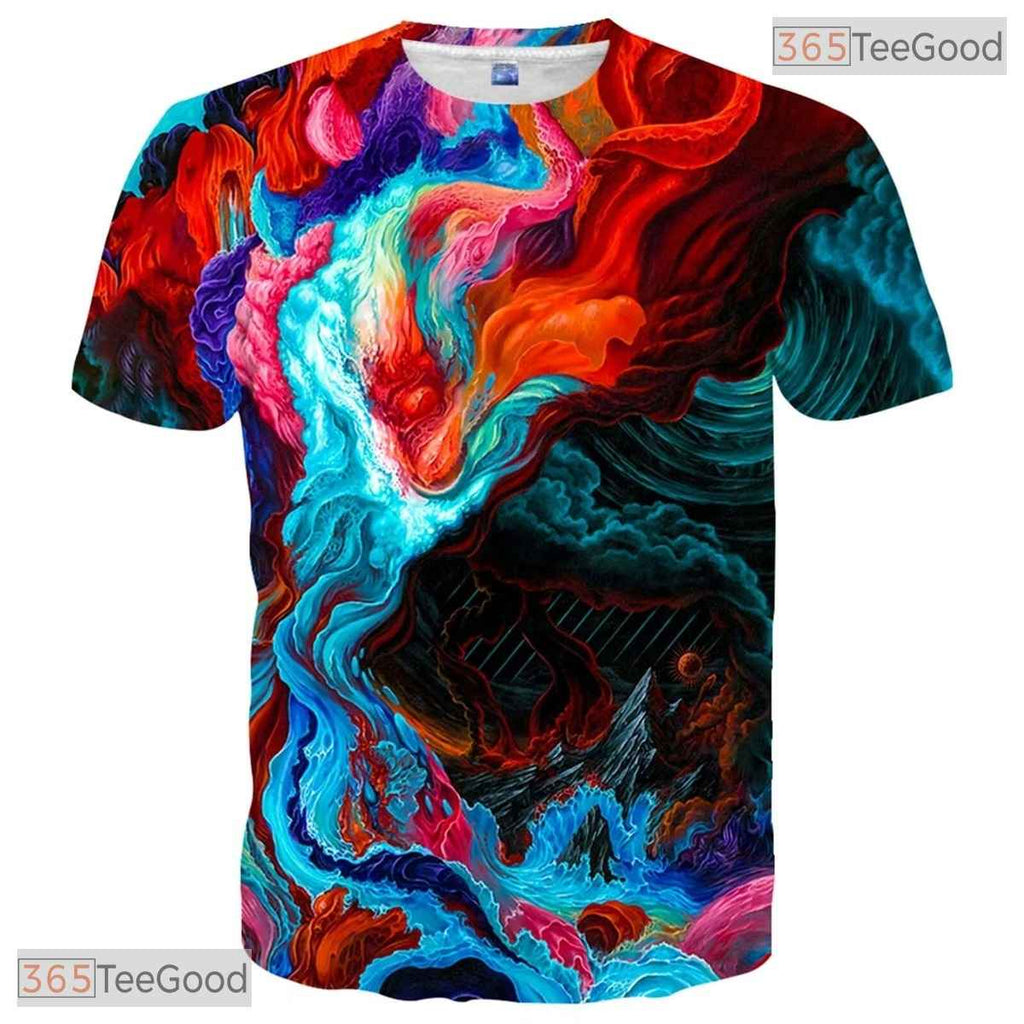 Vibrant Colorful Novelty Graphic 3D Printed Casual Unisex T-Shirt For Teens Tops