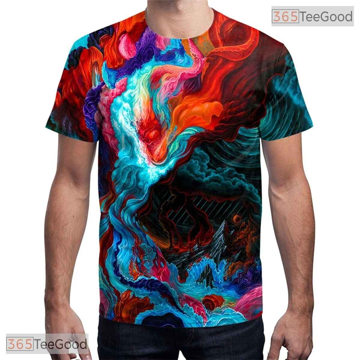 Vibrant Colorful Novelty Graphic 3D Printed Casual Unisex T-Shirt For Teens Tops