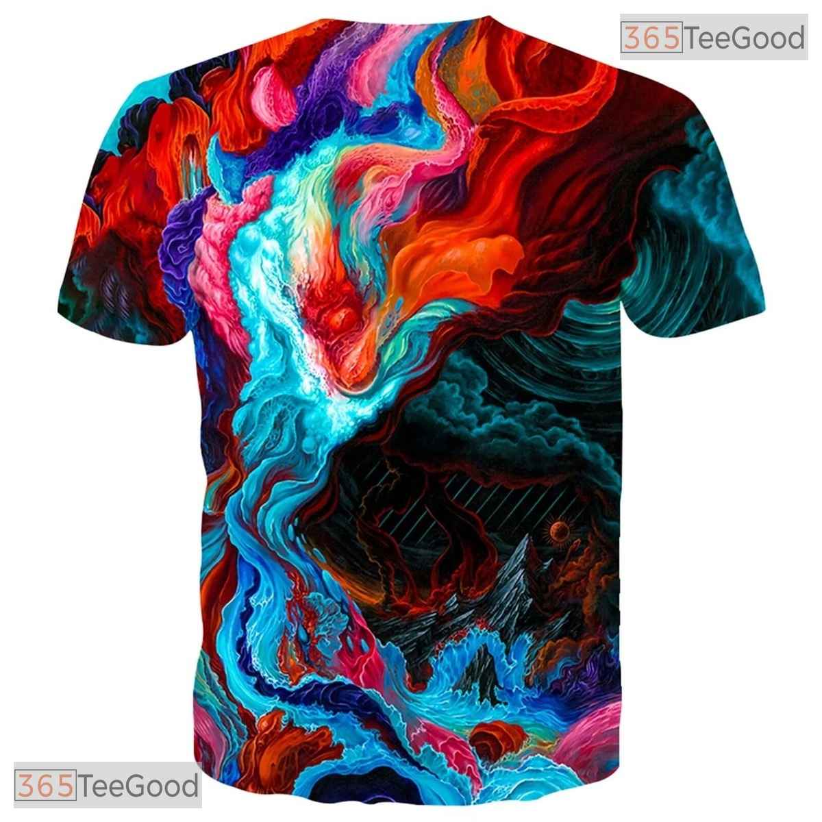 Vibrant Colorful Novelty Graphic 3D Printed Casual Unisex T-Shirt For Teens Tops