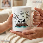 Personalized Seagull Mom Name Funny Mother's Day Gift Colorful Ceramic Accent Coffee Mug