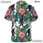 Seamless Jungle Floral Bigfoot Hawaiian Tee - Men's Home Beach Aloha Shirt