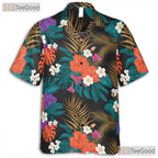 Seamless Jungle Floral Hawaiian Shirt- Unisex Vibrant Botanical Tropical Aloha