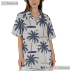 Seamless Palm Tree Tropical Hawaiian Shirt- Unisex Island Beach Aloha Apparel