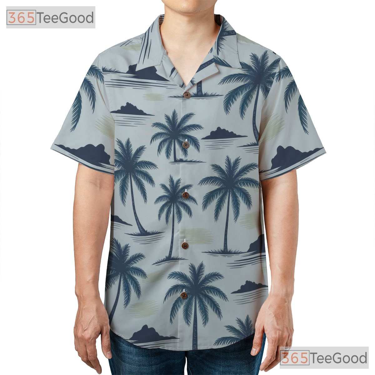 Seamless Tropical Palm Tree Hawaiian Shirt- Unisex Island Beach Summer Apparel